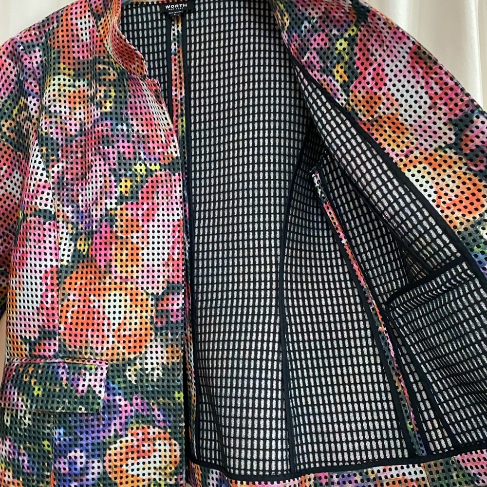 WORTH NEW YORK colorful abstract jacket.  size 8 - Picture 6 of 14